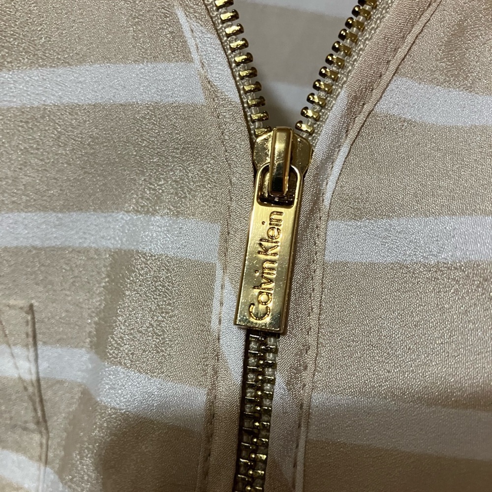 Calvin Klein Beige Striped Blouse - Picture 4 of 4